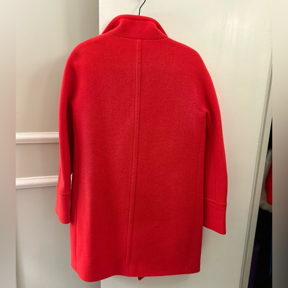 J. Crew Stadium Cloth Womens Cocoon Coat Peacoat Jacket Red Zip Up Wool Size 6 - Picture 3 of 3